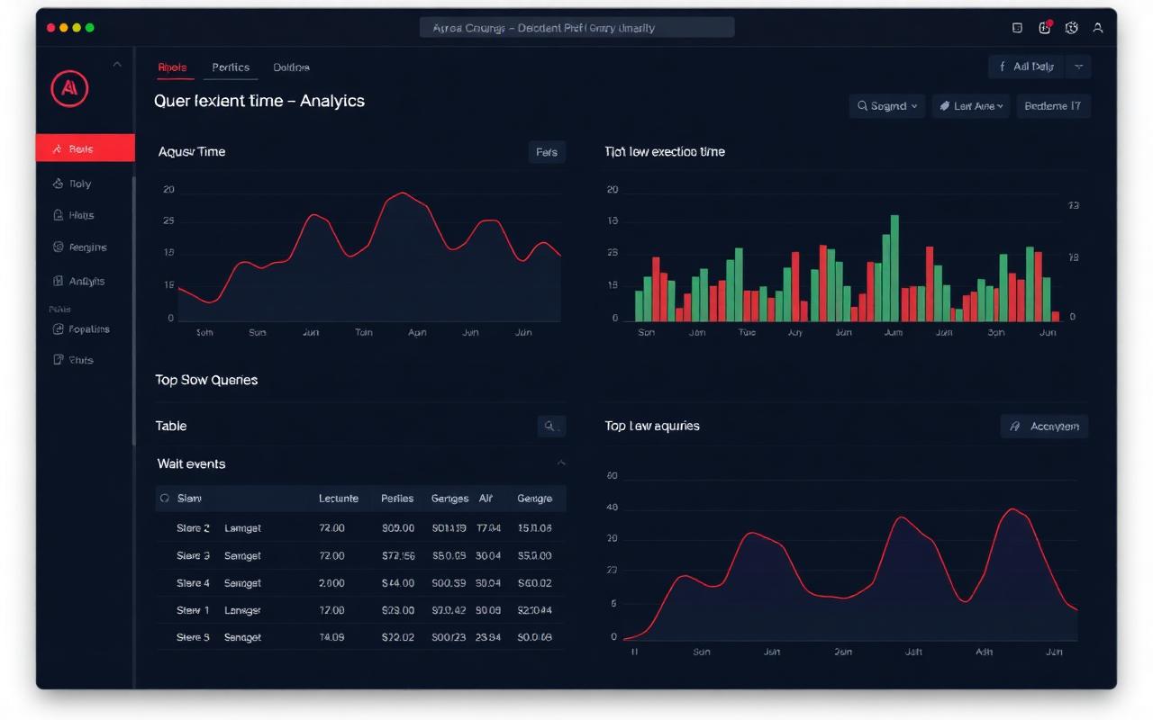 ProactiveDB query performance analytics with execution time charts